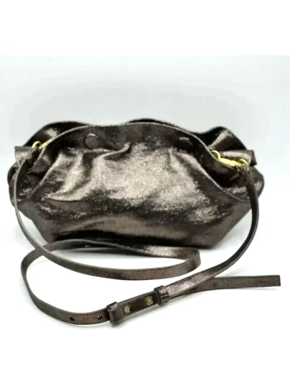 ANTHROPOLOGIE, Jory Ruffled Clutch Crossbody Bag
Metallic Bronze, NWOT